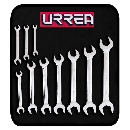 Urrea Full polished open-end wrenches set (10 pieces), metric 30000A